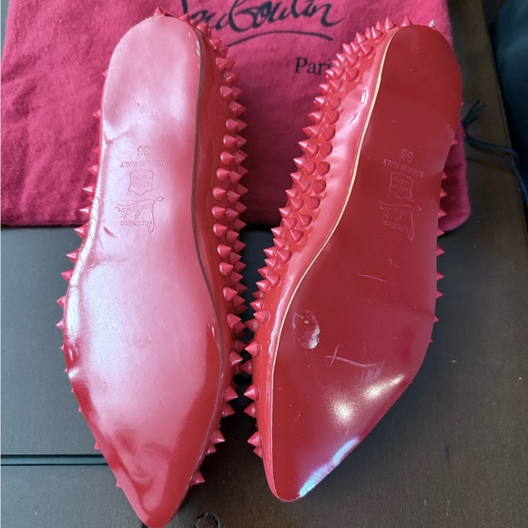 Christian Louboutin Red Studded flats - Picture 3 of 13